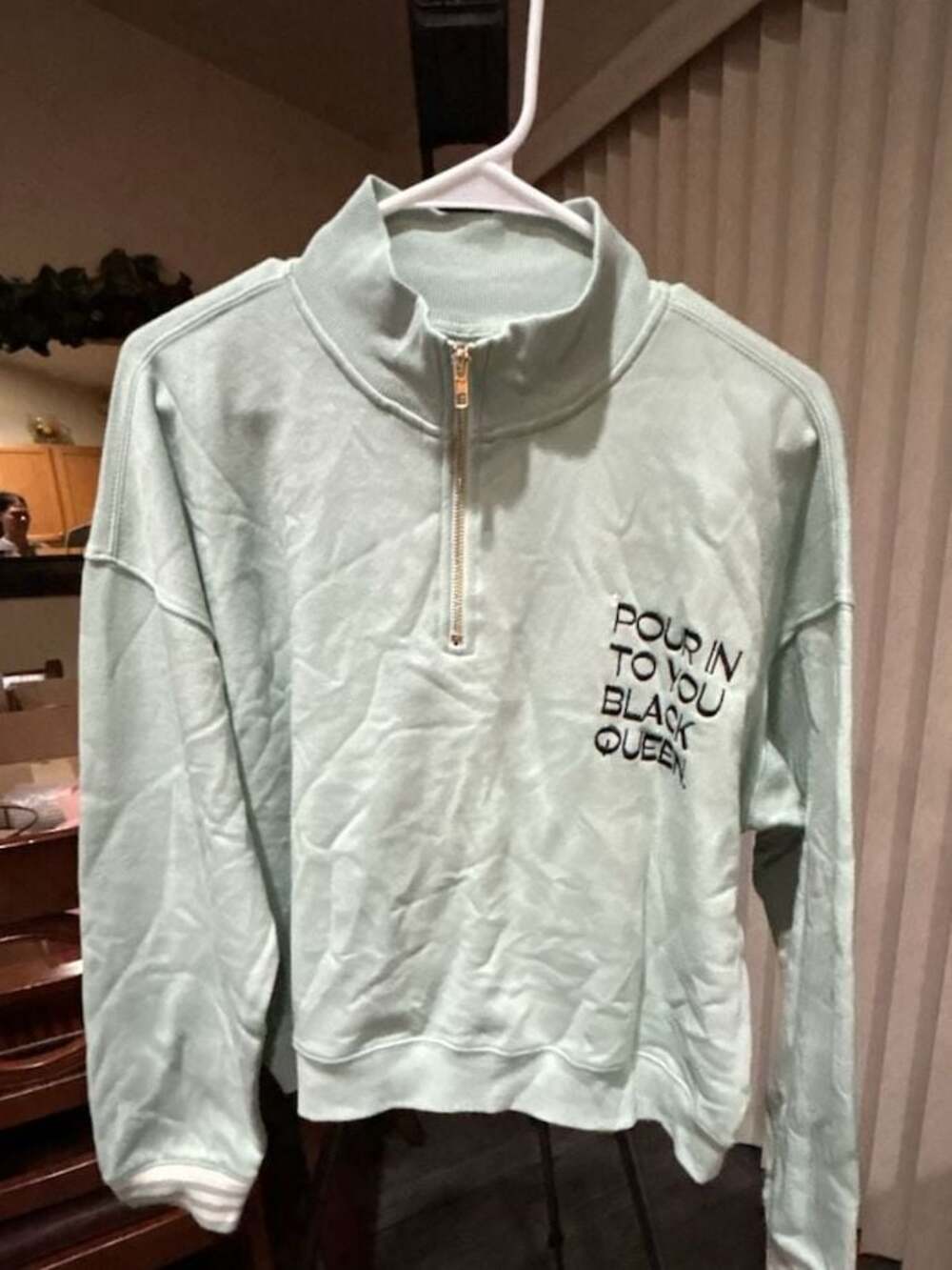 Legendary Rootz 'Pour Into You Black Queen' Women's Quarter-Zip Sweatshirt